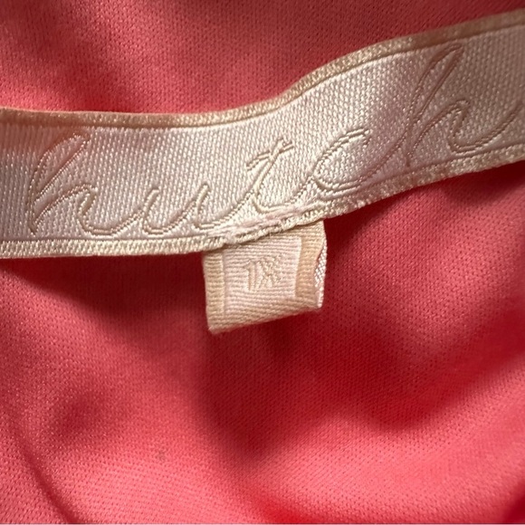 1X Hutch Anthropologie Coral Eyelet Box Pleat Fit & Flare Dress with Pockets - Picture 4 of 10